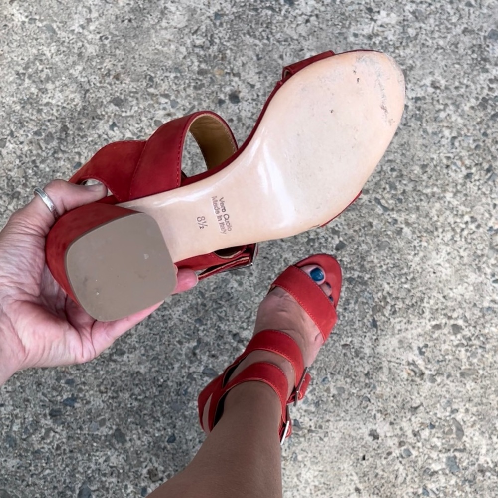 Rust Red Suede Sandals - Picture 8 of 17